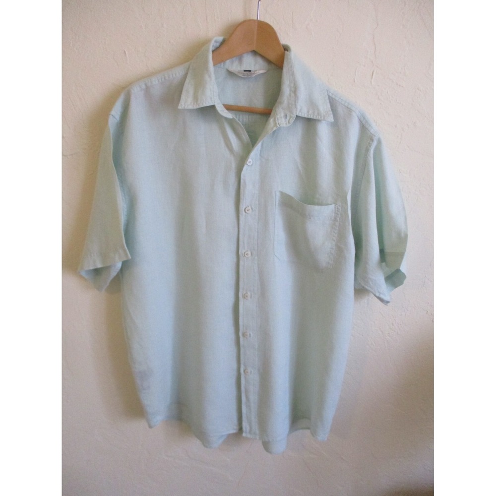 Gecko Pale Green Linen Shirt Size XXL